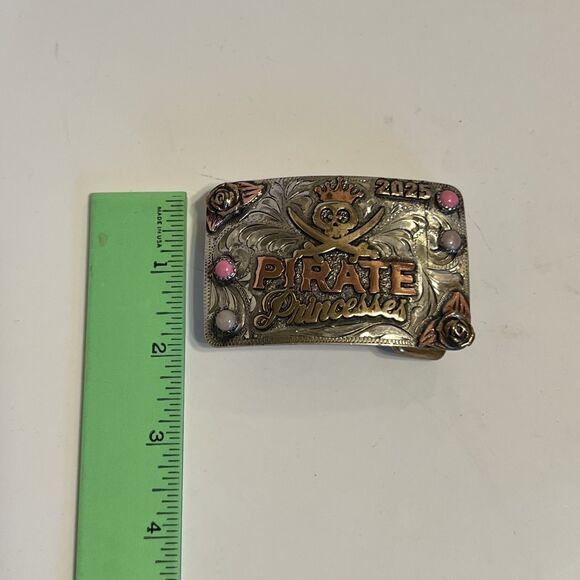 Rowdy Rose Pirate Princess Belt Buckle 2025 Western Cowgirl Skull Custom Pink main image 11